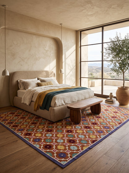 Geometric Jaipur Ogee cotton wool Area Rug