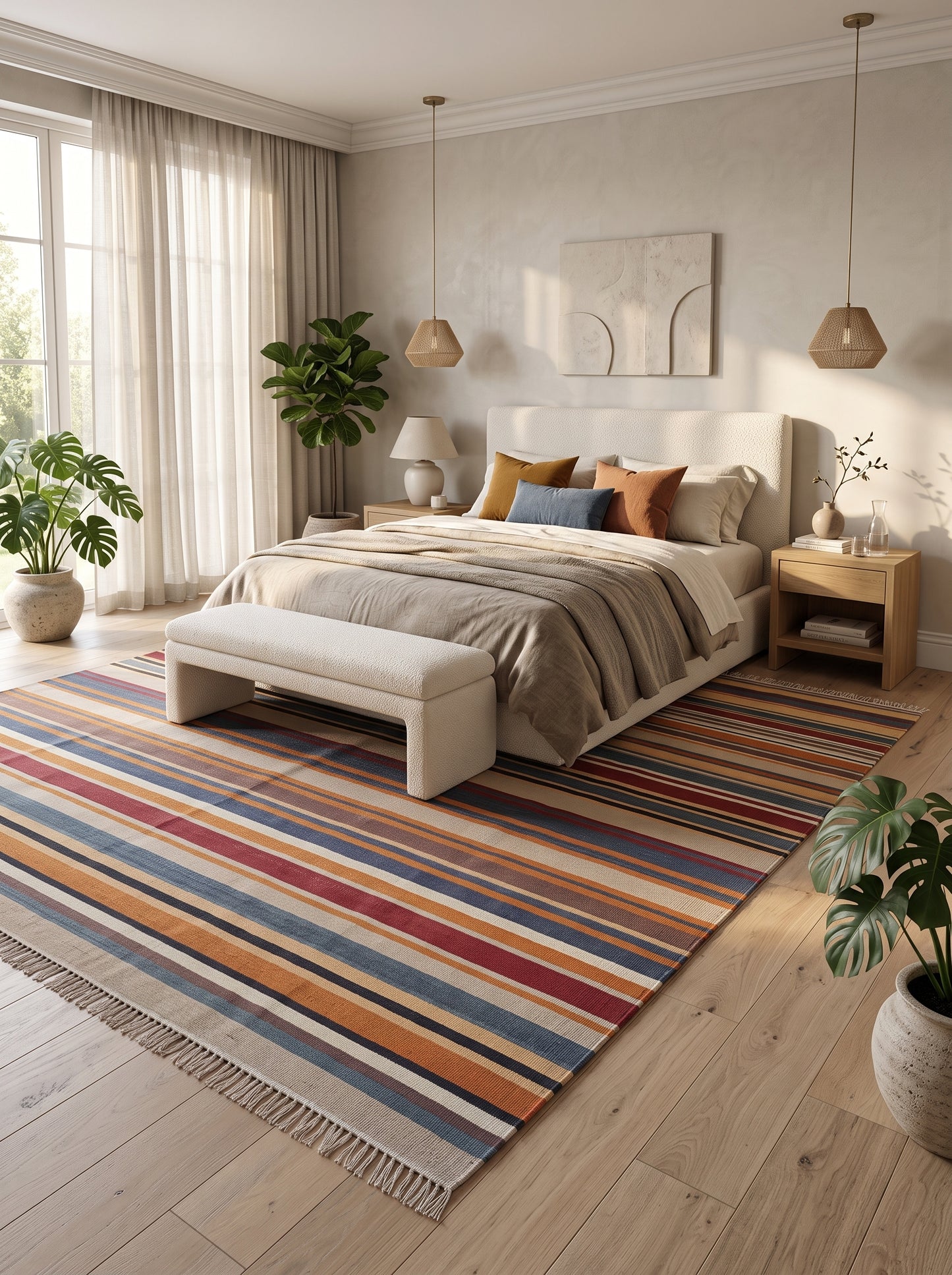Canyon Sunset Striped Flatweave Area Rug
