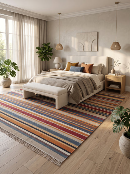 Canyon Sunset Striped Flatweave Area Rug