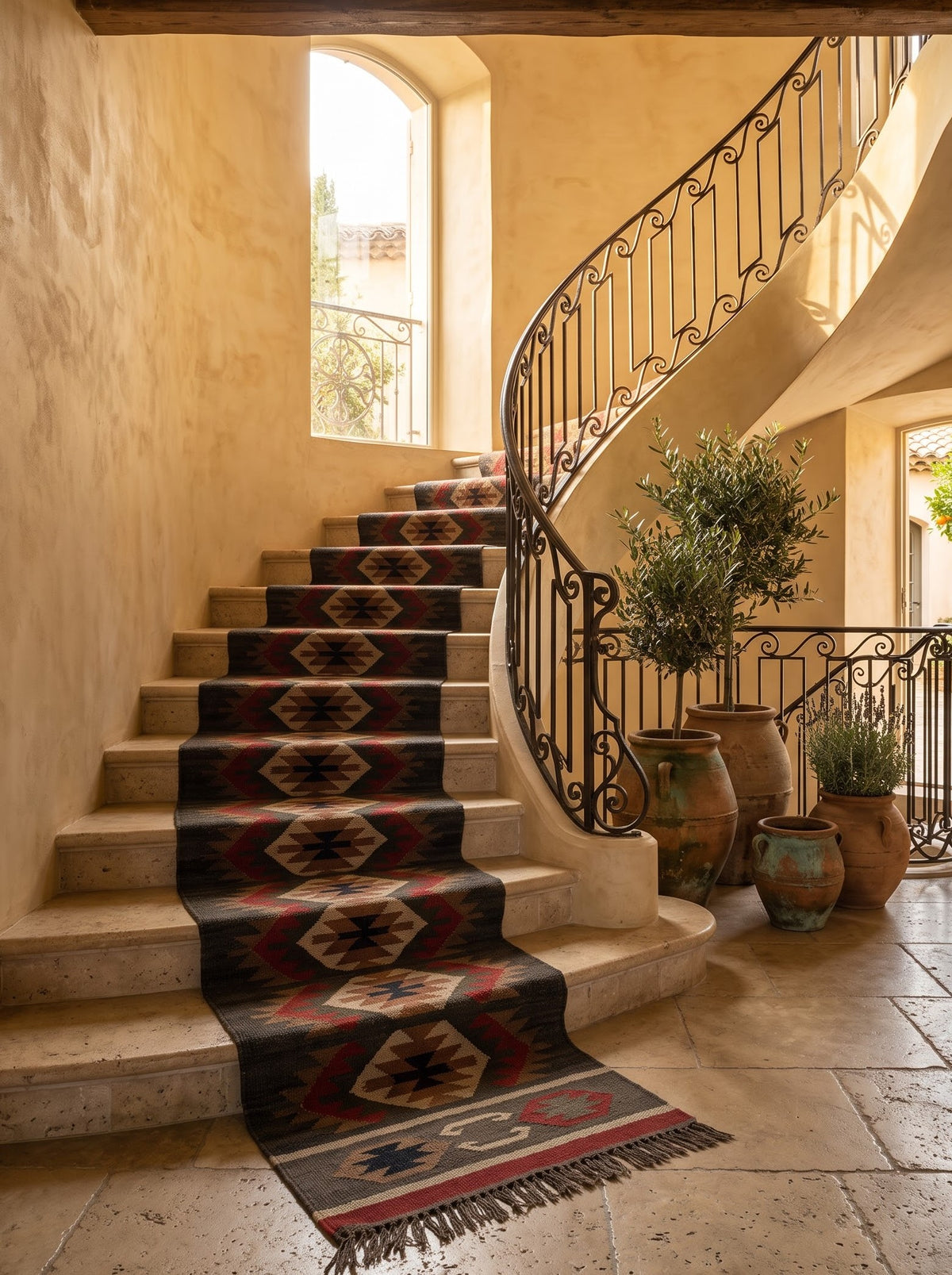 Handmade Wool Jute Runner Rug For Home And Living Room