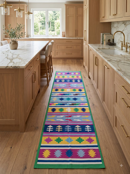 Handmade Washable Runner, Modern Bedside Runner Rug