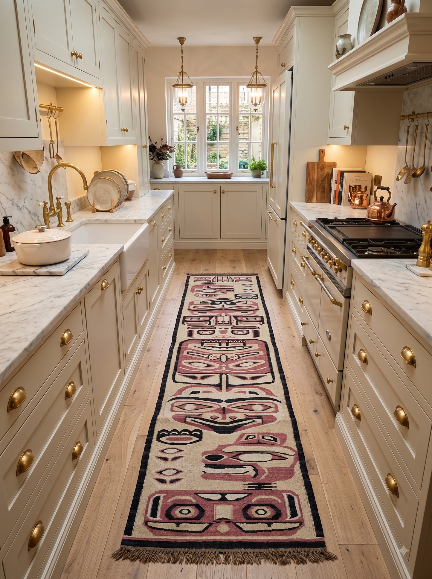 Handmade Kilim Dhurrie Rug, Motifs Oriental Traditional Runner