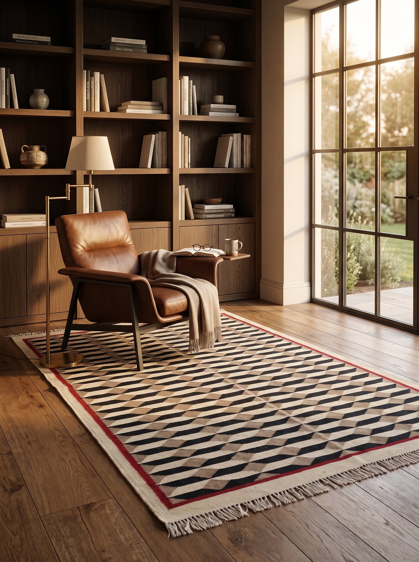 Kelim 3D Cube Handwoven Scandinavian Area Rug
