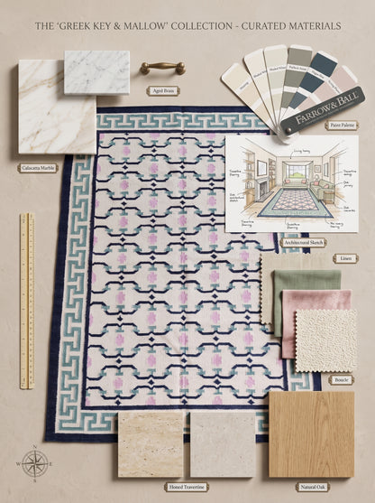 Classic Pastel Totem Handwoven Cotton Wool Dhurrie