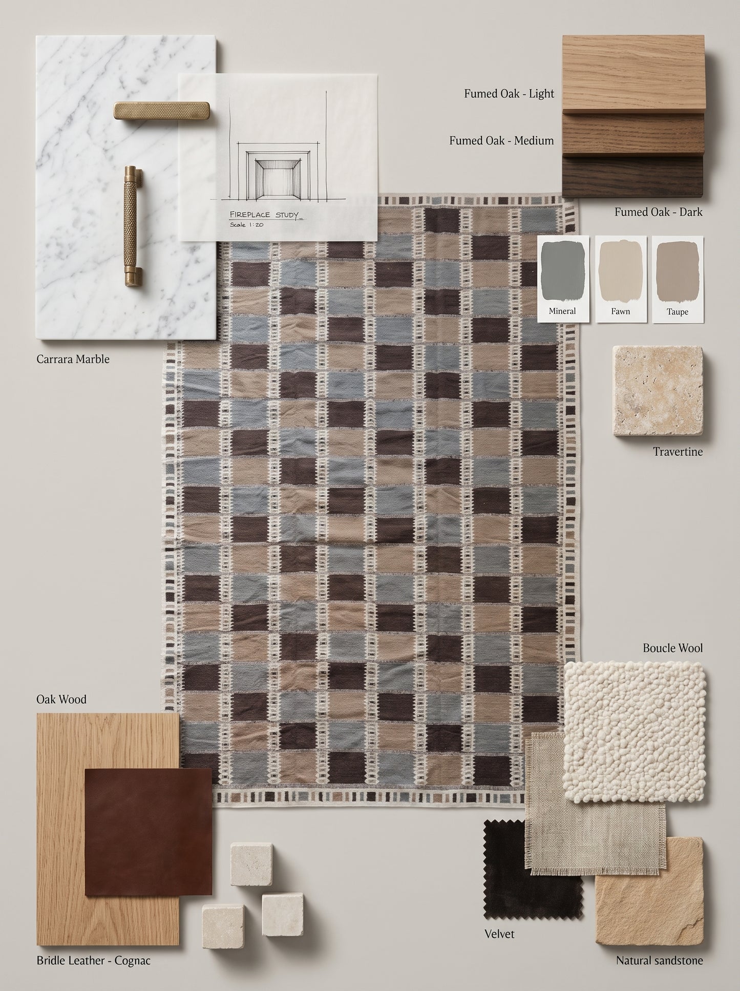 Earthy Checkered Horizon Living Room Decor rug