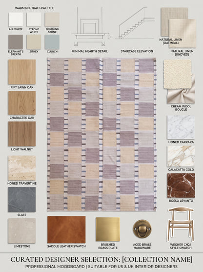 Pastel Checkerboard Horizon Pastel Grid Dhurrie Rug