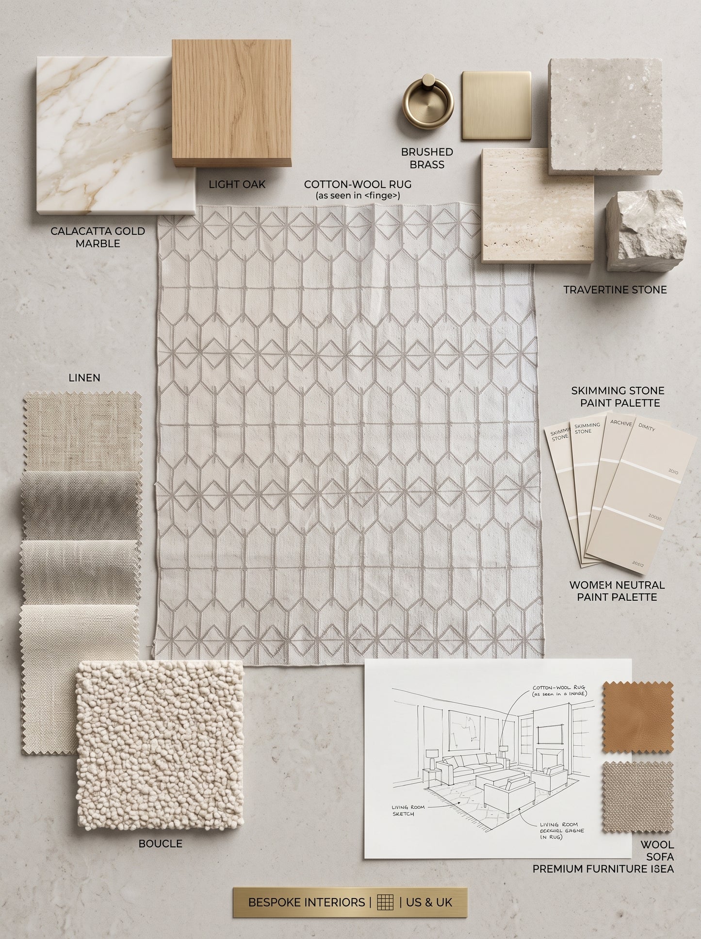 Morden Sahara Linear Mesh Cotton Wool Dhurrie