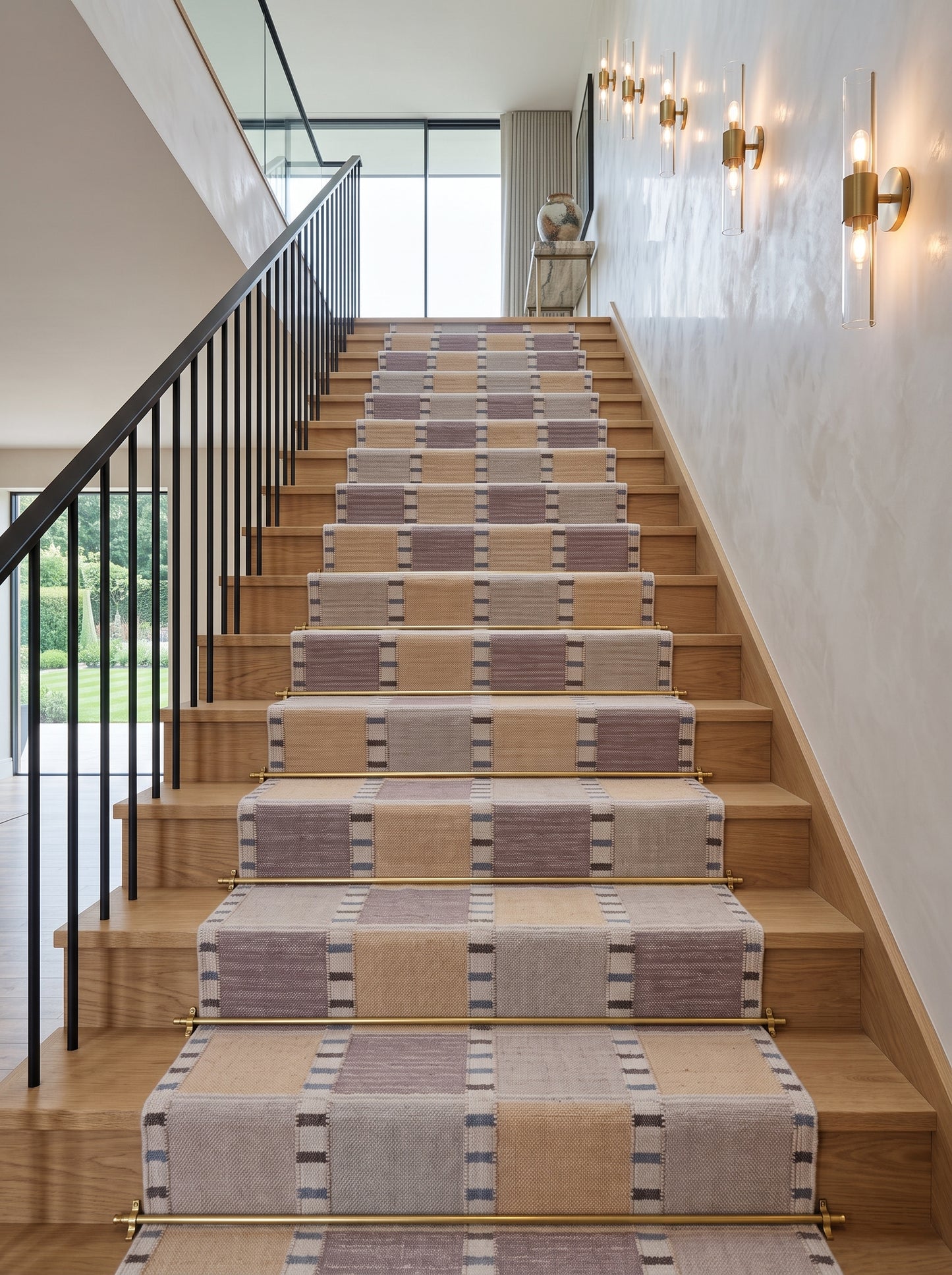 Pastel Checkerboard Horizon Pastel Grid Dhurrie Rug