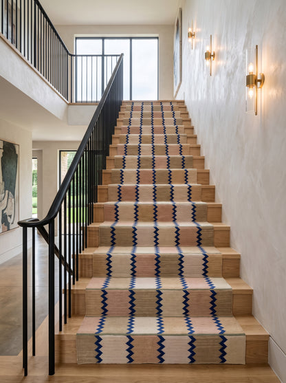 Handmade Pastel Zigzag Grid Checkered Flatweave rug
