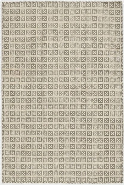 Beige Gray Modern Wool Carpet Scandinavian Handmade Floor Rug