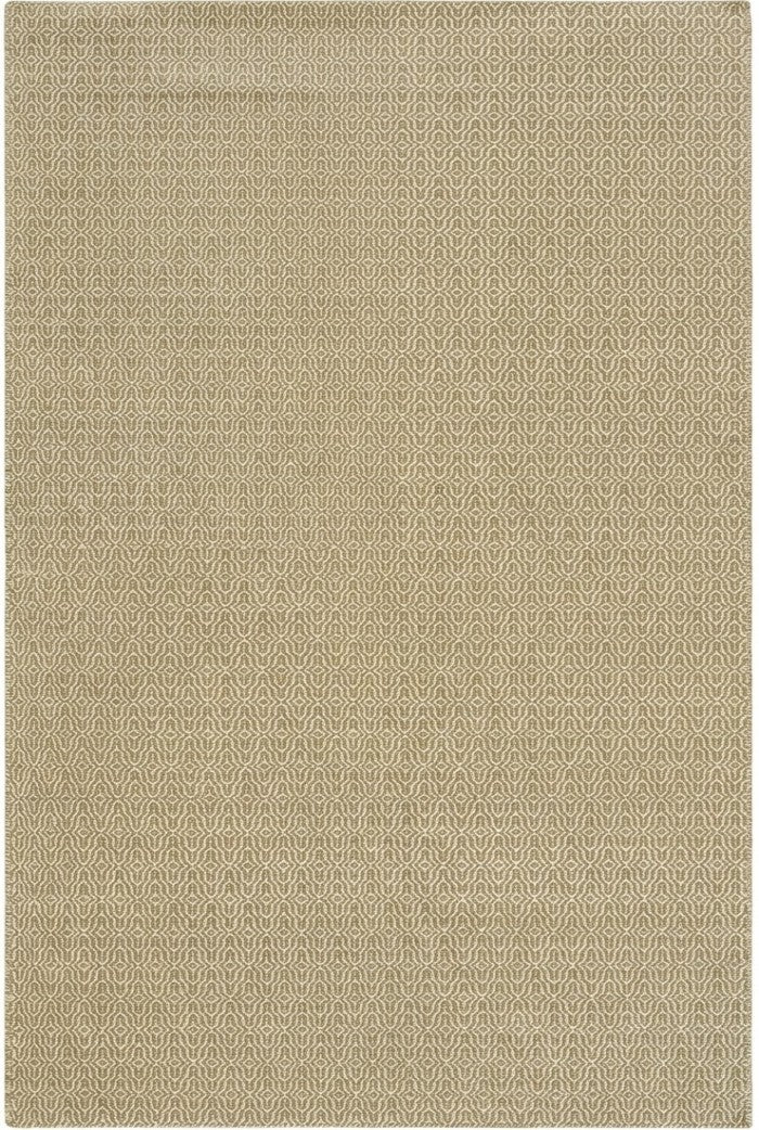 Olive Green Wool Rug Intricate Lattice Diamond Pattern