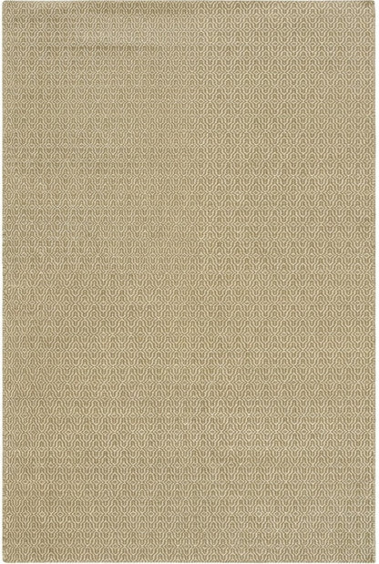 Olive Green Wool Rug Intricate Lattice Diamond Pattern