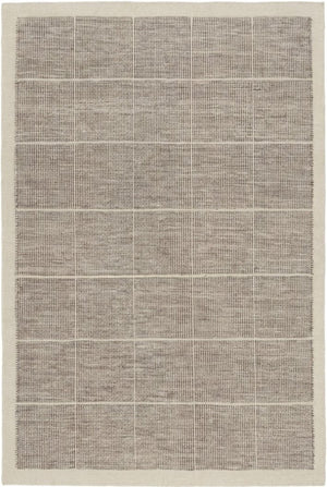 Large Grid Pattern Dhurrie | Subtle Dusty Pink & Ivory Artisan Rug