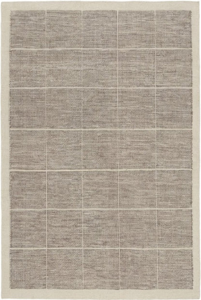 Large Grid Pattern Dhurrie | Subtle Dusty Pink & Ivory Artisan Rug