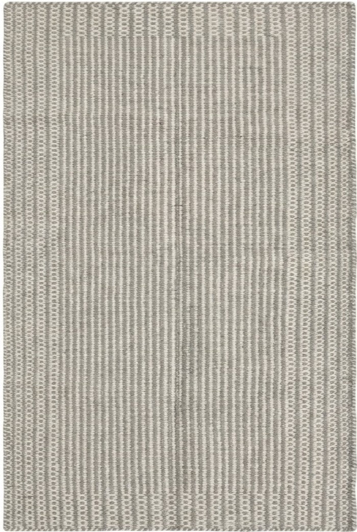 Light Grey & Ivory Linear Design Premium Artisan Crafted Home Decor