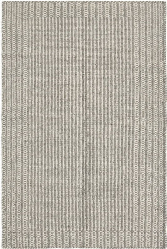 Light Grey & Ivory Linear Design Premium Artisan Crafted Home Decor