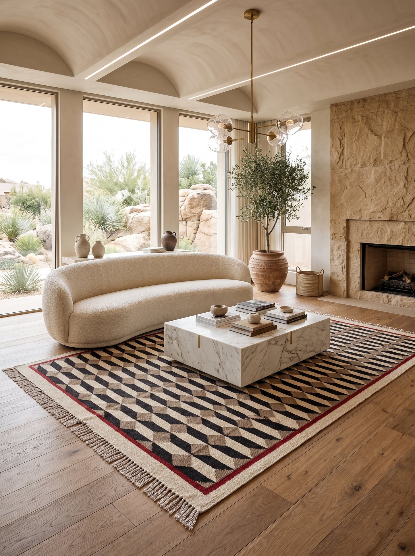 Kelim 3D Cube Handwoven Scandinavian Area Rug