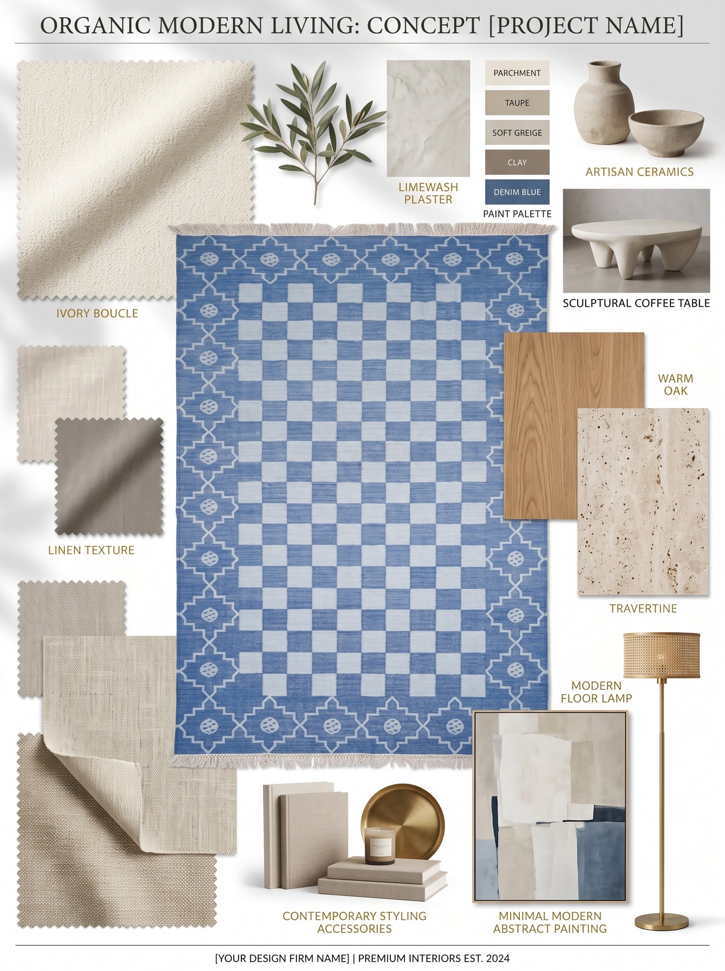 Cornflower Checkered Medallion Geometric Stepped Diamond Border Flatweave rug