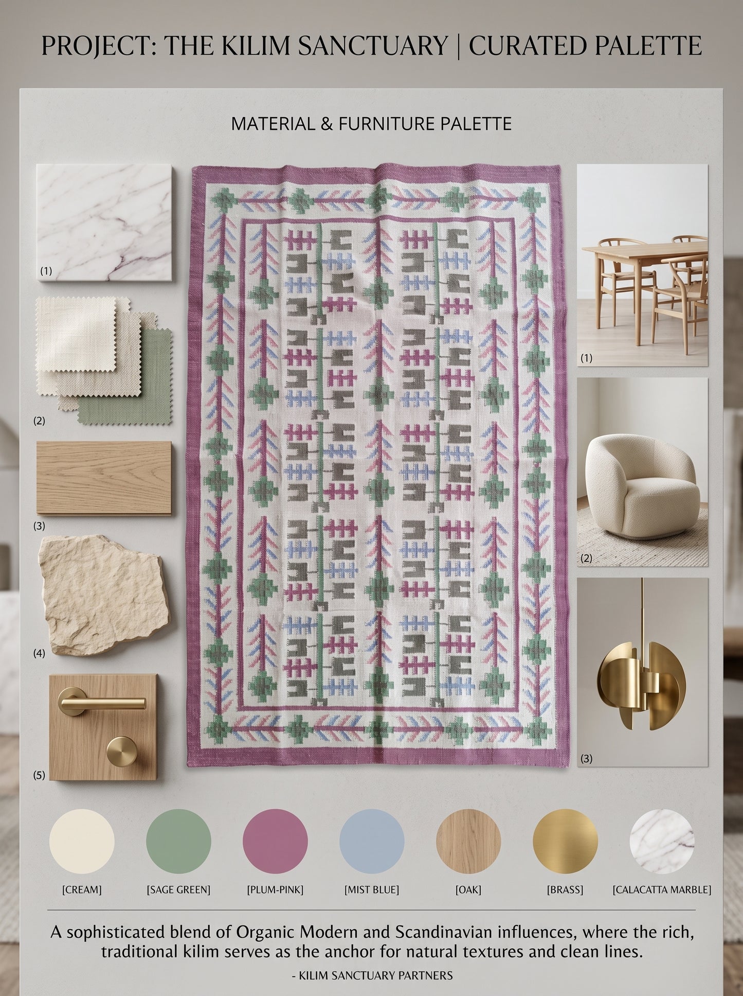 Mauve Meadow Traditional Indian Area Rug for Living Room