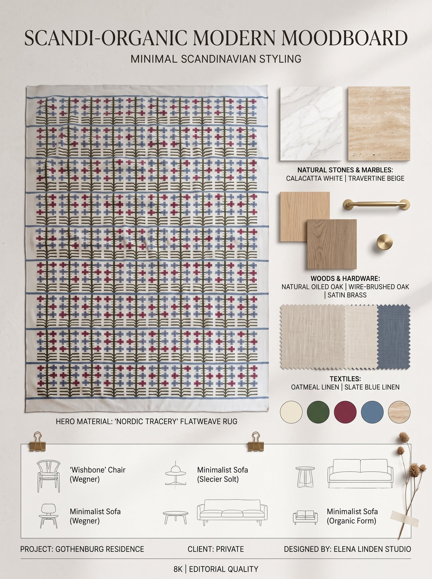 Traditional Block Motif Vintage Cross Motif Flatweave Area Rug