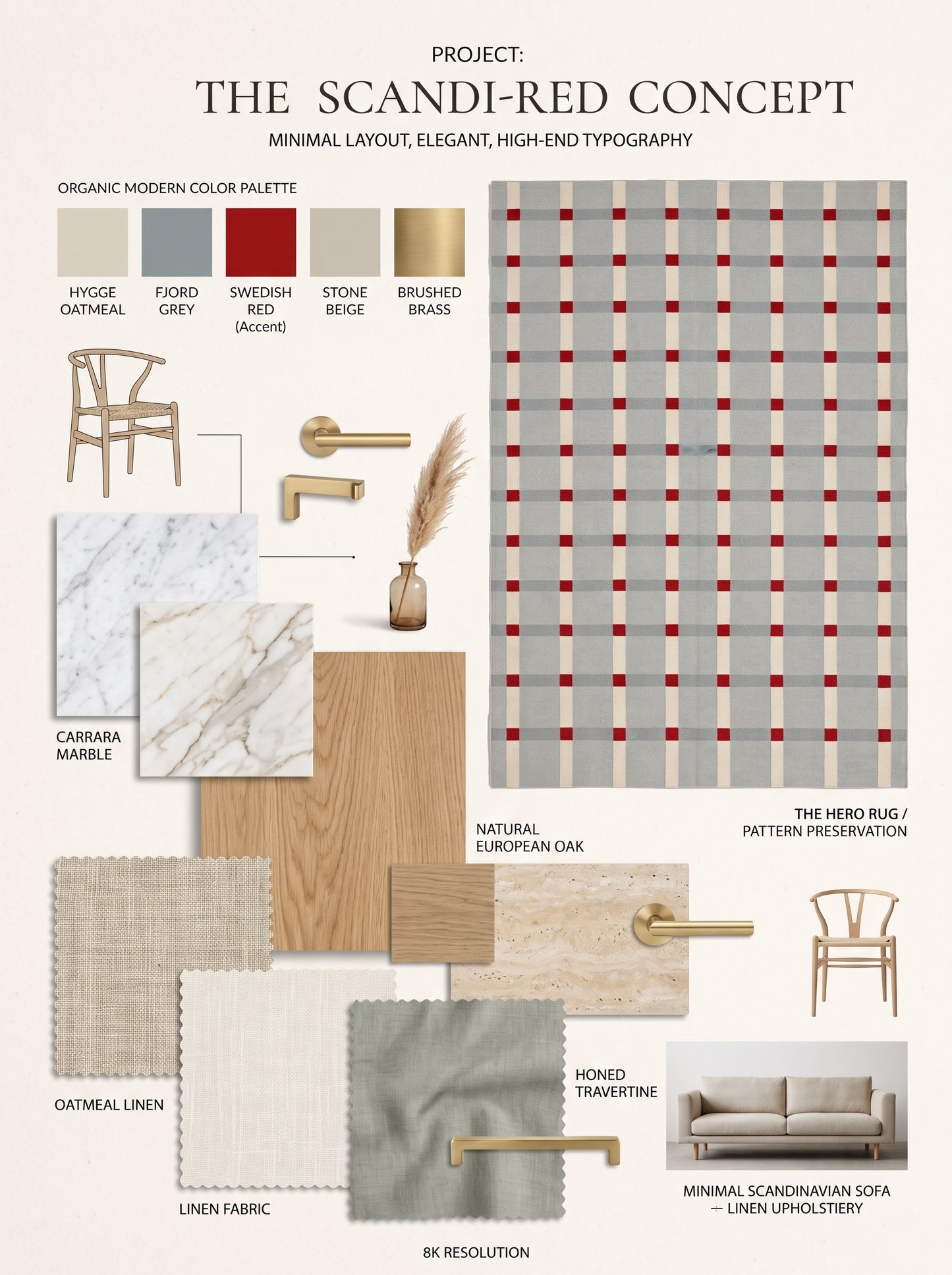 Nordic Checkered Windowpane Minimalist Area Rug for Home Decor