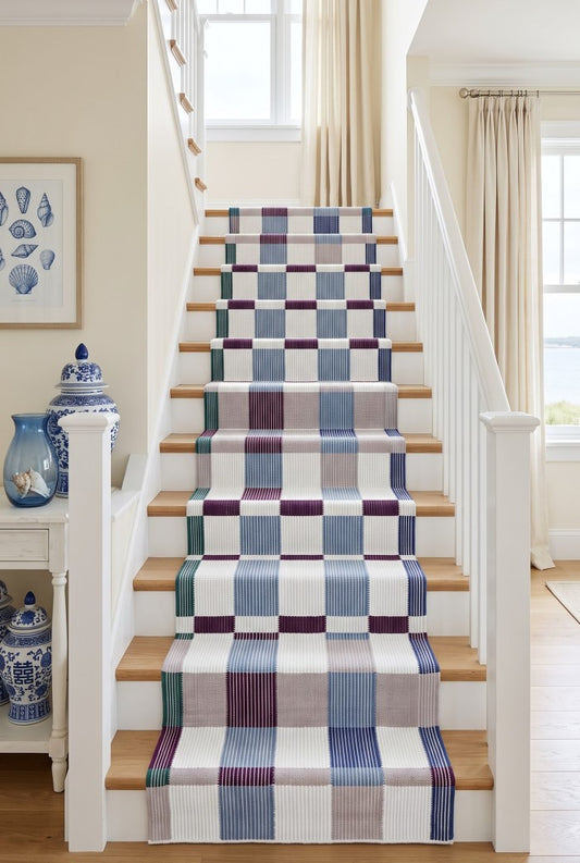 Woolen Plaid Runner Rug, Wool Runner Rug