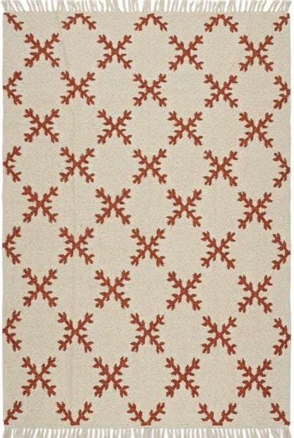 Sienna Snowflake Minimalist Geometric Cross Pattern Flatweave Accent Carpet