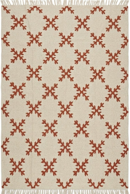 Sienna Snowflake Minimalist Geometric Cross Pattern Flatweave Accent Carpet