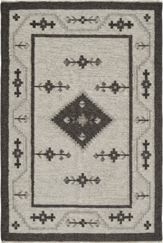 Espresso Diamond Heritage Handwoven Native Southwestern Kilim, Custom Size