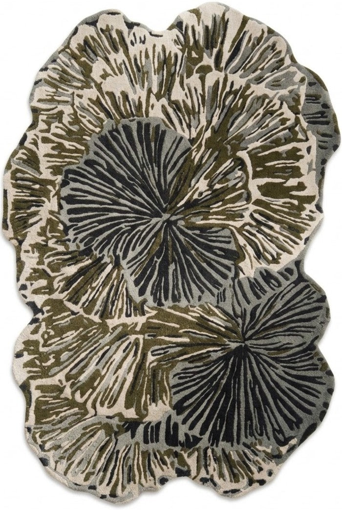 Olive Bloomscape Abstract Botanical Area Rug