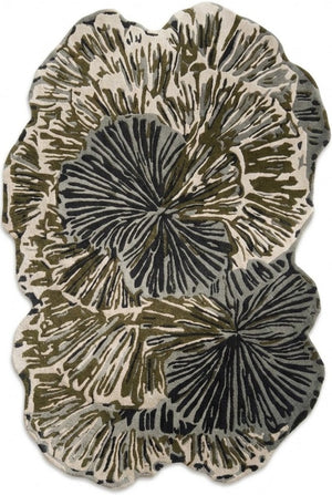 Olive Bloomscape Abstract Botanical Area Rug