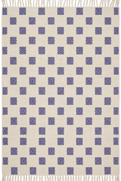 Violet Pixel Starburst Geometric Micro Motif Flatweave Area Rug