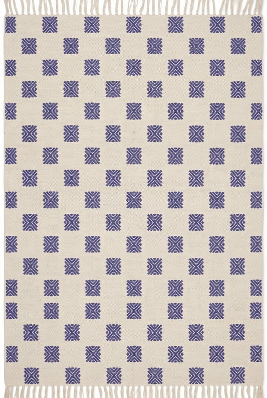 Violet Pixel Starburst Geometric Micro Motif Flatweave Area Rug