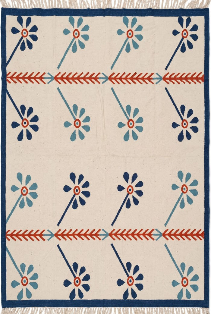 Blue Meadow Bloom Nordic Botanical Rug