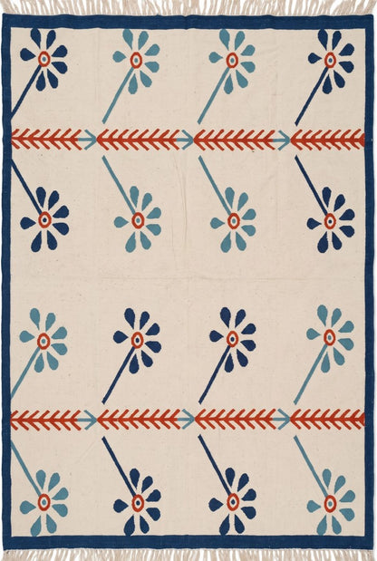 Blue Meadow Bloom Nordic Botanical Rug