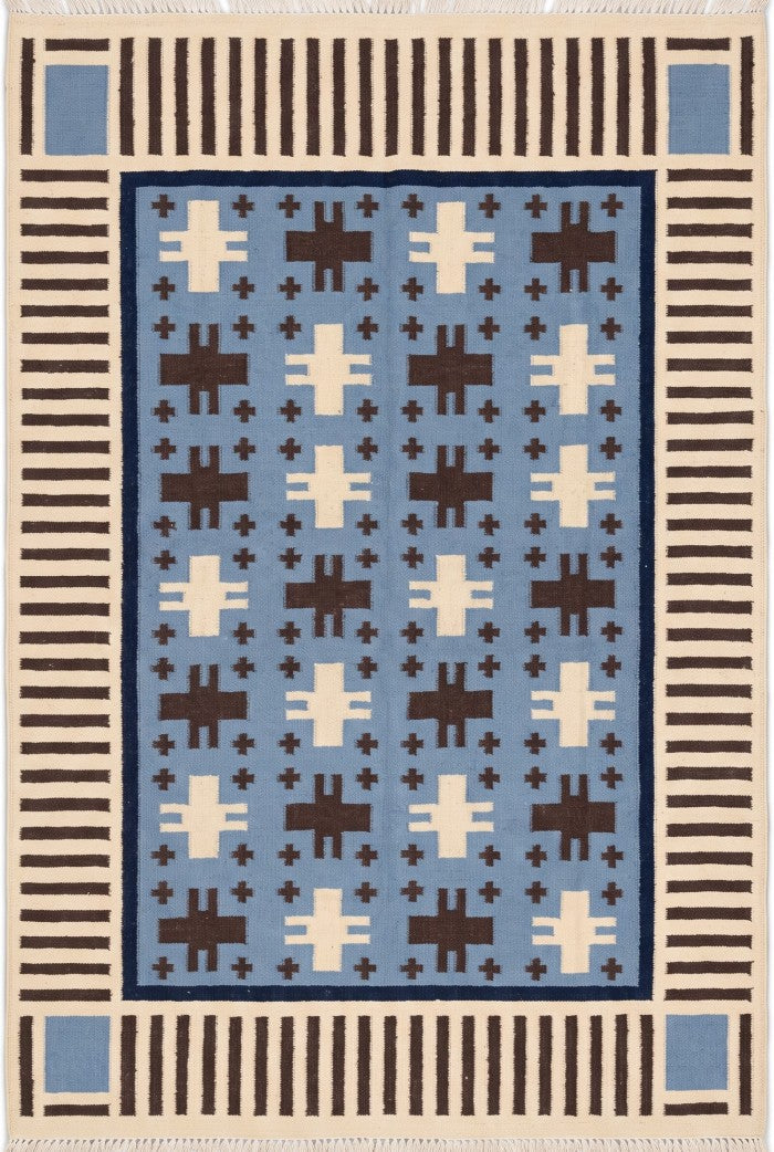Southwestern Wool Cotton Flatweave Rug
