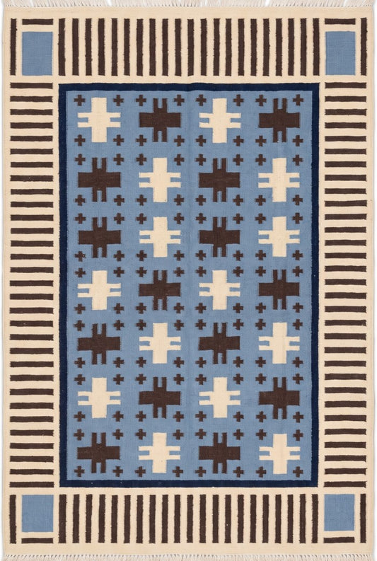 Southwestern Wool Cotton Flatweave Rug