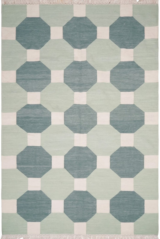 Sage & Mint Octagon cotton wool rug