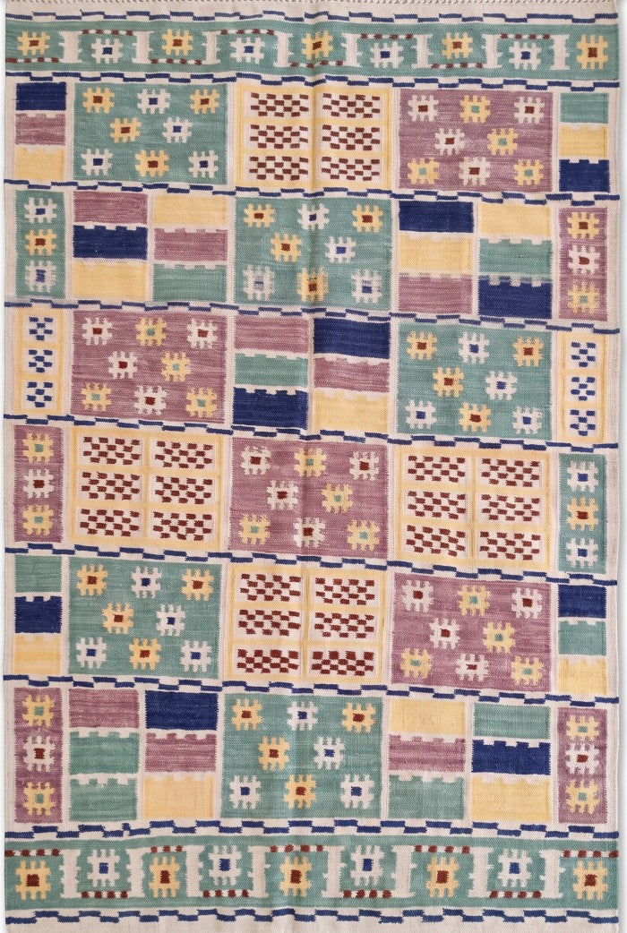 Bohemia Multi-Color Patchwork Grid Geometric Rug