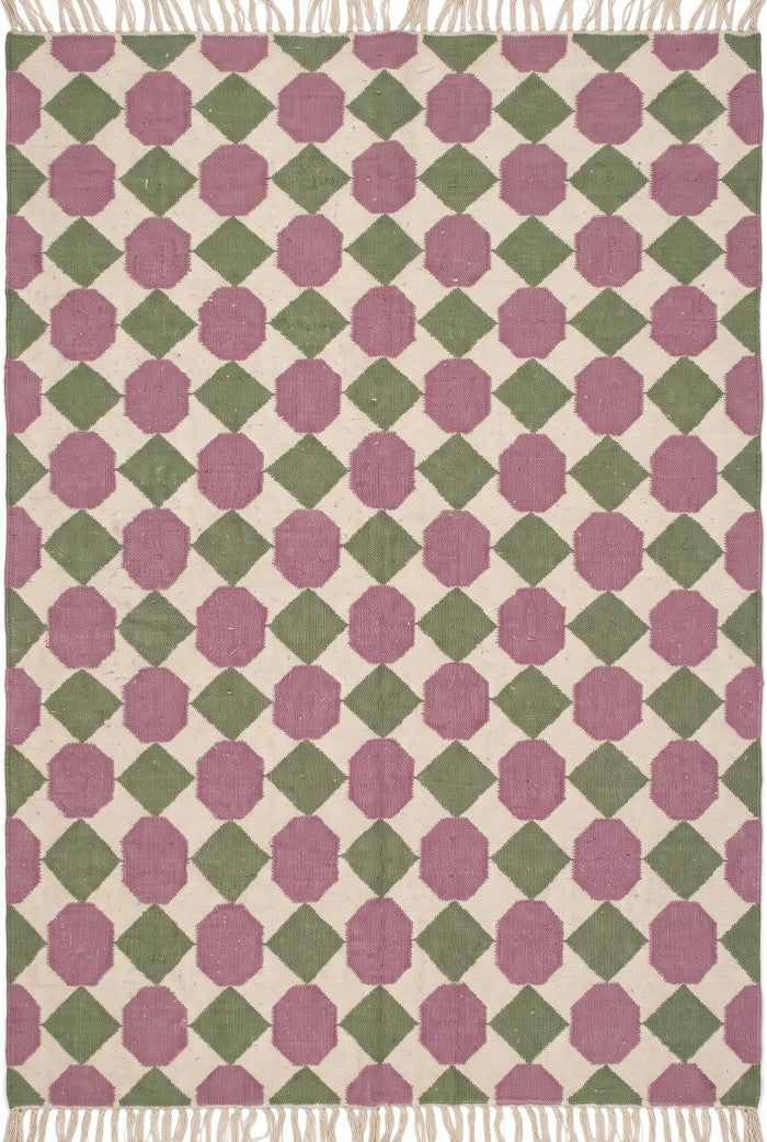 Vintage Harlequin Modern Octagon Diamond Dhurrie