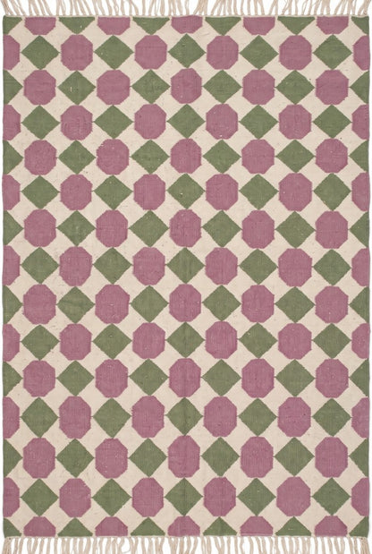 Vintage Harlequin Modern Octagon Diamond Dhurrie