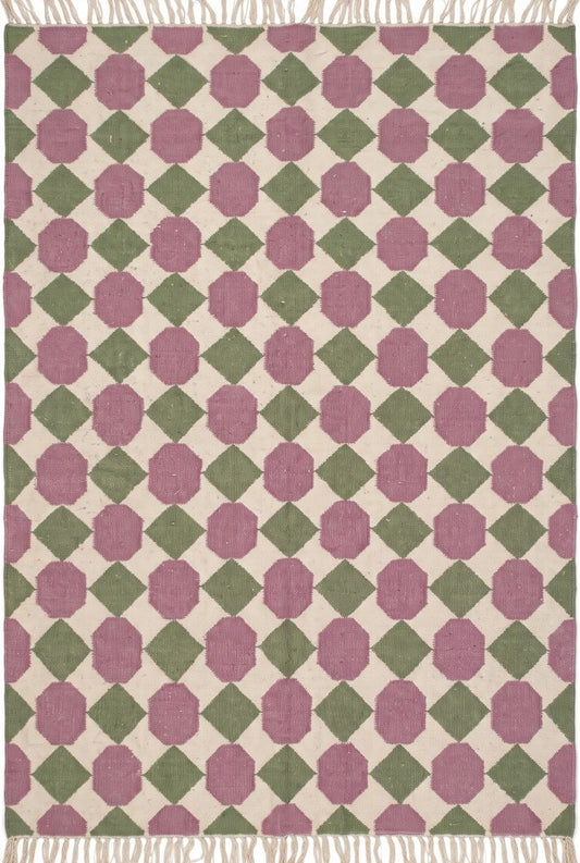 Vintage Harlequin Modern Octagon Diamond Dhurrie