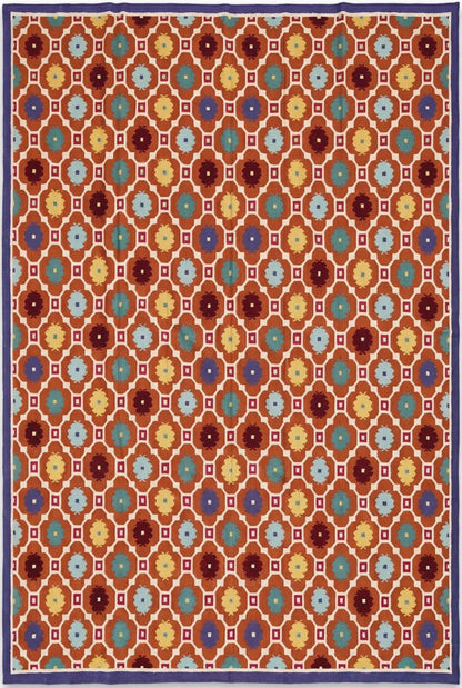Geometric Jaipur Ogee cotton wool Area Rug