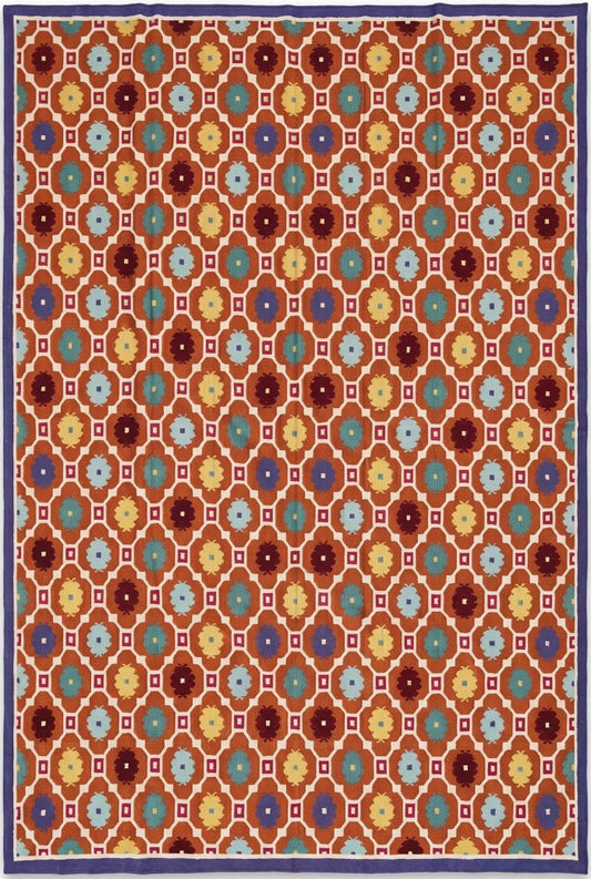 Geometric Jaipur Ogee cotton wool Area Rug