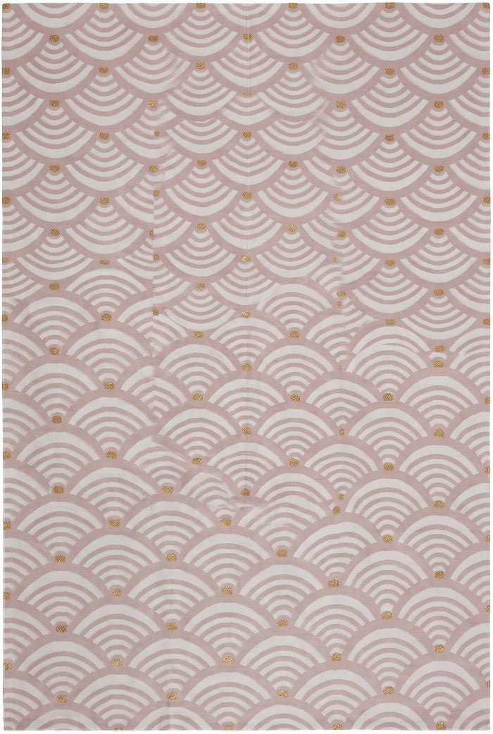 Blush Scallop Ripple Modern Art Deco Fish Scale Area Rug