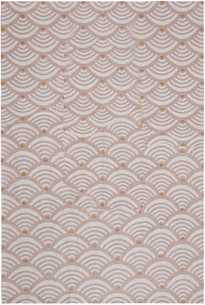 Blush Scallop Ripple Modern Art Deco Fish Scale Area Rug