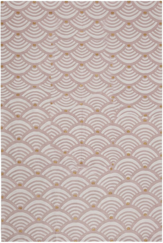 Blush Scallop Ripple Modern Art Deco Fish Scale Area Rug