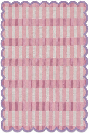 Blush Lavender Gingham Checkered Rug