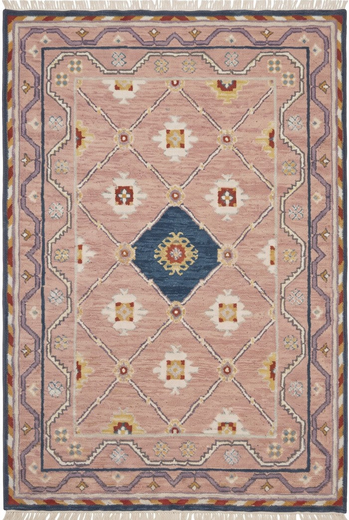 Luxury Blush Oushak Floor Rug for Living Room Bedroom