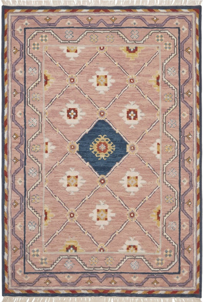 Luxury Blush Oushak Floor Rug for Living Room Bedroom